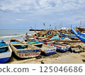 Fishing Boats multicolored Accra Ghana Oceanfront 125046686