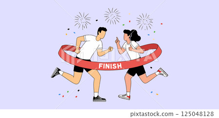 Finish Line Celebration 125048128