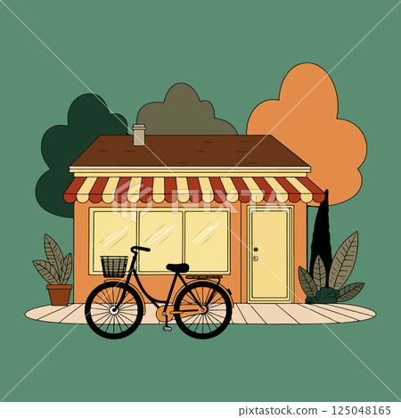 Storefront with Bicycle 125048165