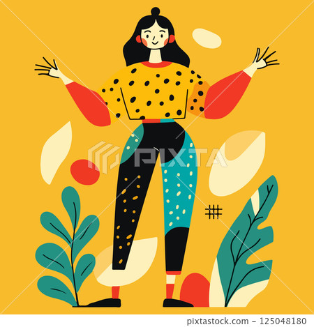 Woman with Abstract Design 125048180