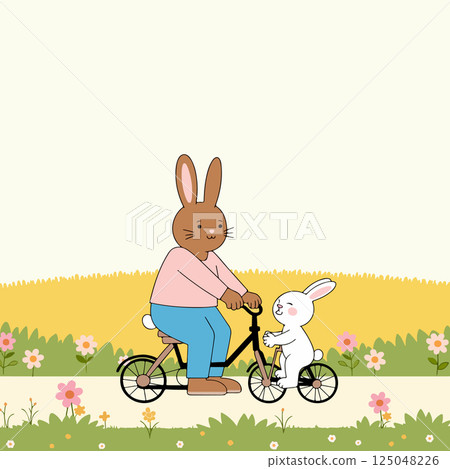 Rabbits Riding a Bicycle 125048226
