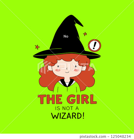 Girl in Witch Hat Illustration 125048234