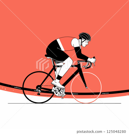 Cyclist on Road Bike 125048280