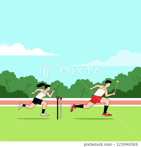 Track and Field Athletes in Competition 125048369