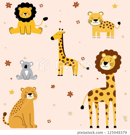 Cute Cartoon Animals 125048379