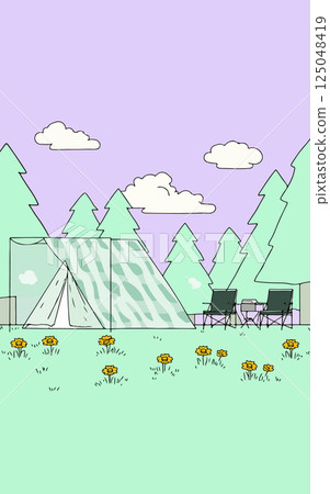 Camping Scene Illustration Camping Scene Illustration 125048419