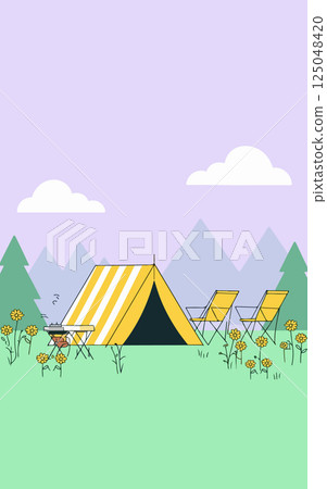 Camping Scene Illustration Camping Scene Illustration 125048420