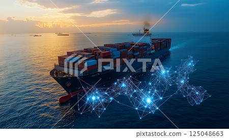 Networked trade ships 125048663