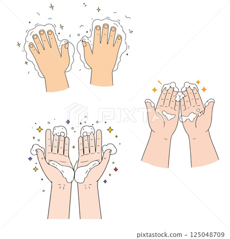 Hand Washing Steps Illustration 125048709