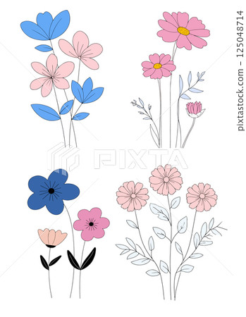 Floral Illustration Set Floral Illustration Set 125048714