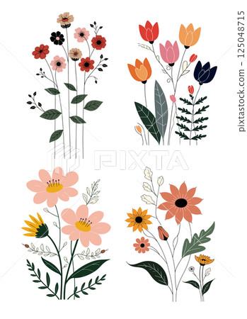 Floral Illustration Set Floral Illustration Set 125048715