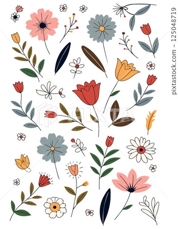 Floral Illustration Pattern 125048719