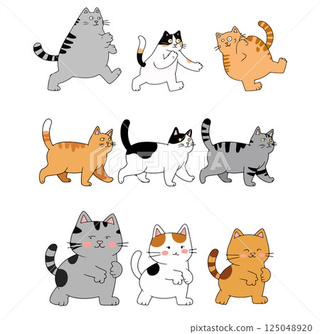 Cartoon Cats Collection-插圖素材 [125048920] - PIXTA圖庫