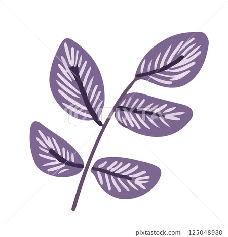 Stylized Purple Leaf Branch 125048980