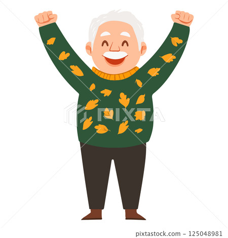 Happy Grandfather Celebrating 125048981
