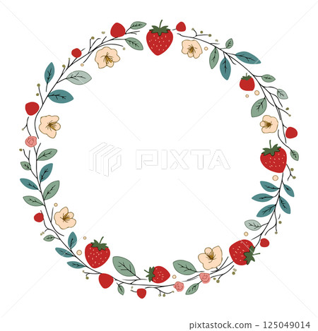 Strawberry and Floral Wreath Strawberry and Floral Wreath 125049014