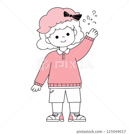 Girl with Bow and Question Marks 125049017