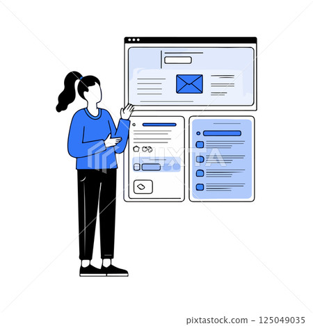 Woman Presenting Data on a Computer Screen 125049035