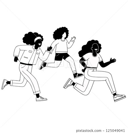 Three Women Running 125049041