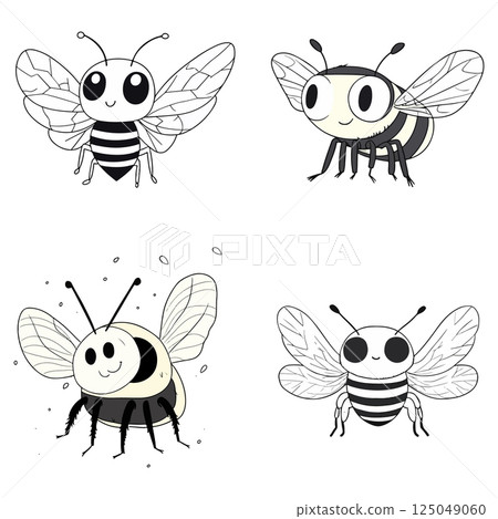 Cartoon Bees Illustration 125049060