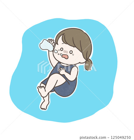 A girl drowning quietly underwater 125049250