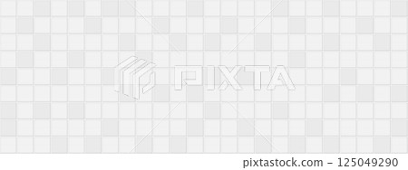 Tiles bathroom seamless pattern. Grey ceramic wall. Kitchen or bathroom interior design. Tiled floor texture. Light square mosaic template. Vector illustration 125049290
