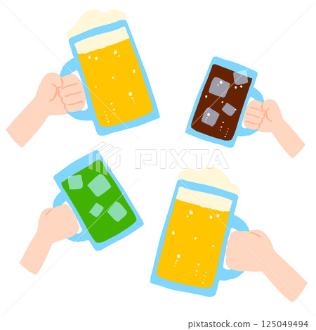 多隻手拿著杯子舉杯敬酒 多隻手拿著杯子舉杯敬酒 125049494