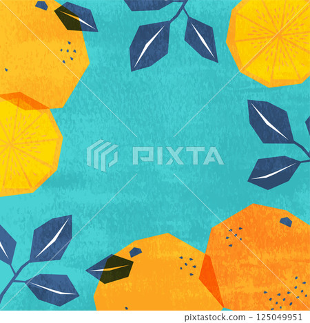 Rough orange illustration background_square_light blue 125049951