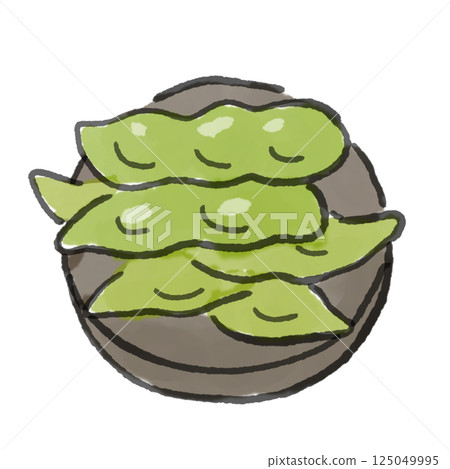 A casual illustration of edamame in a bowl 125049995