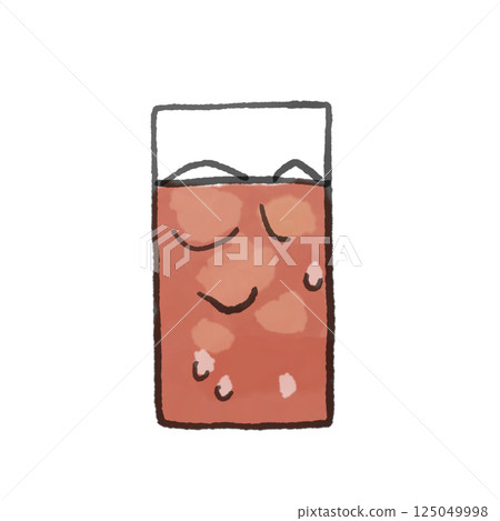 A simple illustration of a drink in a glass 125049998