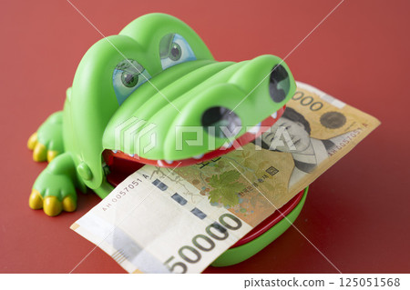Korean Money Won and Crocodile 125051568