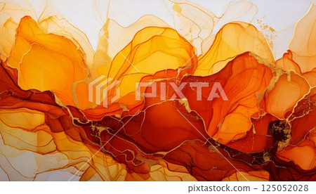 Orange alcohol ink 125052028