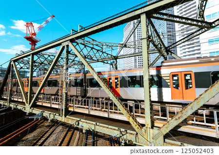 鐵路橋樑和建築起重機東京鐵路場景2025.03 b-4淺色 鐵路橋樑和建築起重機東京鐵路場景2025.03 b-4淺色 125052403