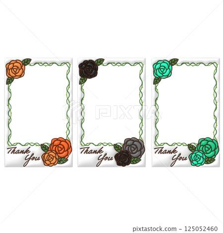 Message Card Puffy Decoration Frame Orange Black Mint 125052460