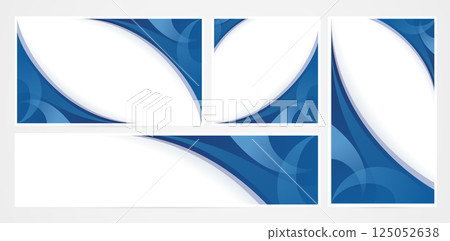 Set of abstract business card templates in dark blue color isolated white backgrounds for presentation slides, template frame with space for texts, business card , abstraction creative website banners Set of abstract business card templates in dark blue color isolated white backgrounds for presentation slides, template frame with space for texts, business card , abstraction creative website banners 125052638