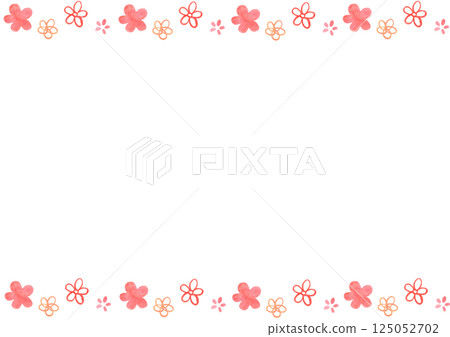 Red flower cute background frame illustration 125052702