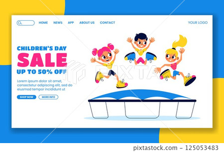 Hand-Drawn Kids Playing for International Children's Day Social Media Landing Page Illustration Hand-Drawn Kids Playing for International Children's Day Social Media Landing Page Illustration 125053483