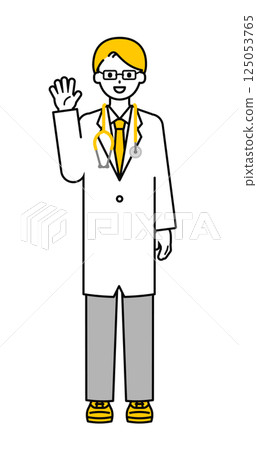 Full body pose_simple doctor male 02 Full body pose_simple doctor male 02 125053765