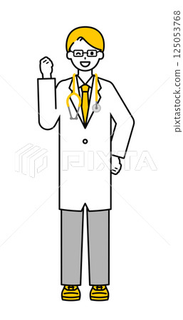 Full body pose_simple male doctor 05 125053768