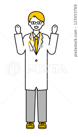 Full body pose_simple male doctor 06 125053769