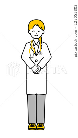 Full body pose_simple doctor woman 19 125053802