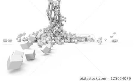 Collapse, outflow of human resources, retirement of new workers Abstract image Rendering CG Background Collapse, outflow of human resources, retirement of new workers Abstract image Rendering CG Background 125054079