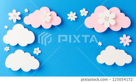 Light blue background and petals 125054172