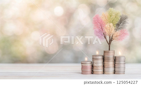 Stacked coins 125054227