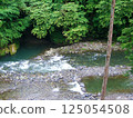 The beautiful Chichibu scenery with rivers and deep green trees 125054508