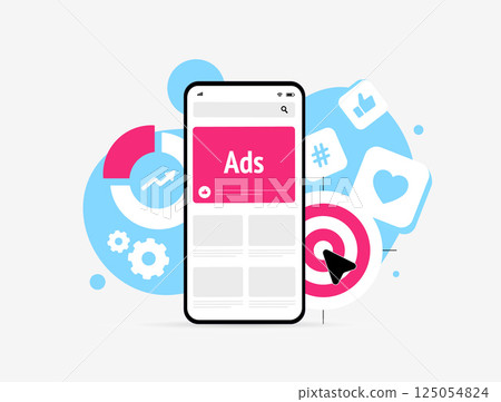 In-app marketing integrates promotional messages into mobile apps to drive engagement, brand awareness, and conversions through seamless advertising experiences. In-app advertising vector illustration In-app marketing integrates promotional messages into mobile apps to drive engagement, brand awareness, and conversions through seamless advertising experiences. In-app advertising vector illustration 125054824