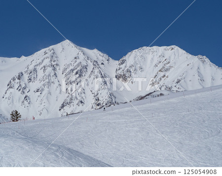 北阿爾卑斯山脈和滑雪勝地遠景長野縣白馬村 125054908