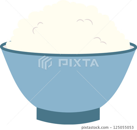 碗中盛裝的米飯插圖素材 碗中盛裝的米飯插圖素材 125055053