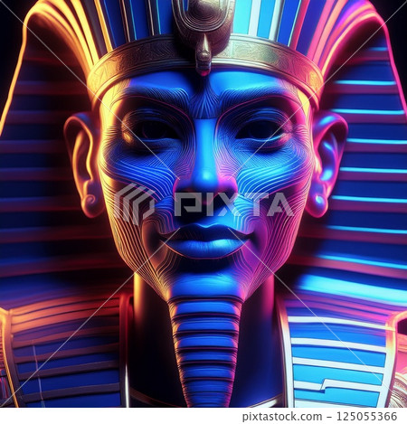 大笑的圖坦卡門插圖 125055366