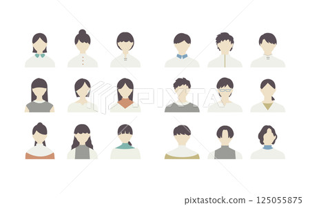 Male and female bust up icon 125055875